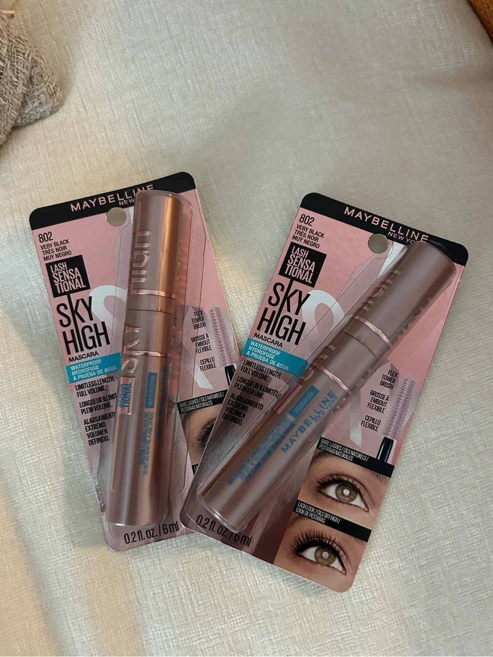 2 x Maybelline Sky High Waterproof Mascara Very Black
